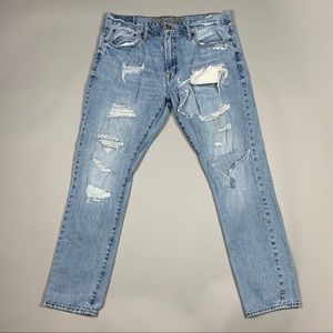 Distressed American Eagle Light Blue Jeans